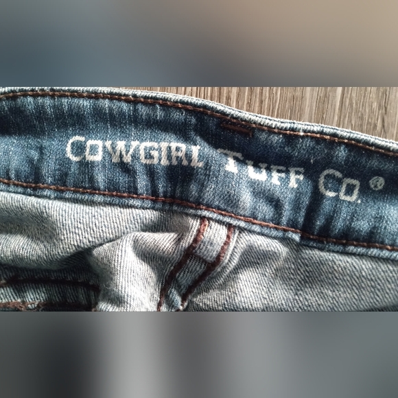 Cowgirl Tuff Brown Stitch 34x35 - Picture 2 of 9